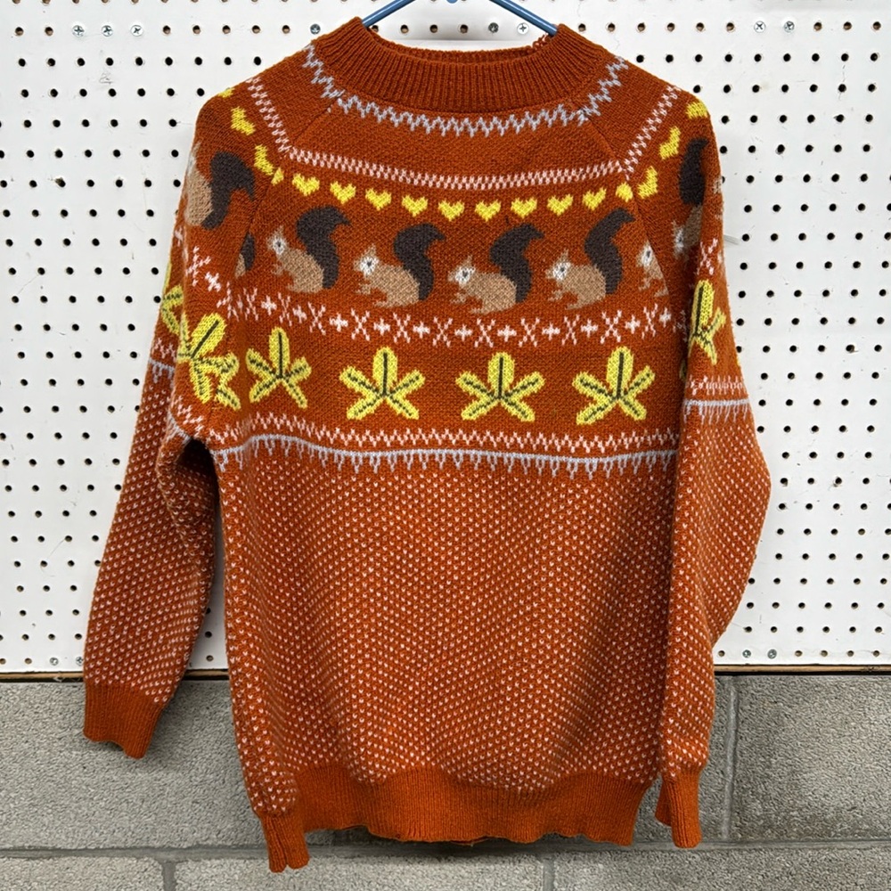 Unisex squirrel sweater large